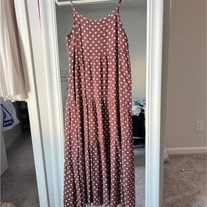 Polka Dot Sleeveless Maxi Dress